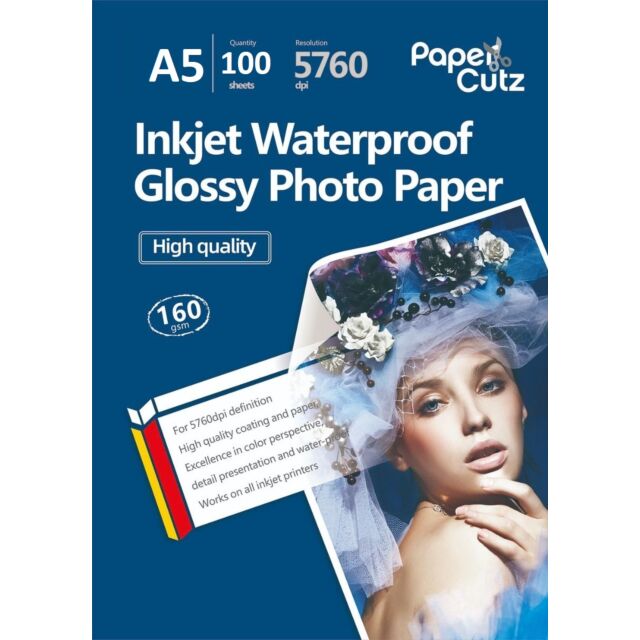 A5 Photo Paper Inkjet Glossy 160GSM High Quality - 100 Sheets