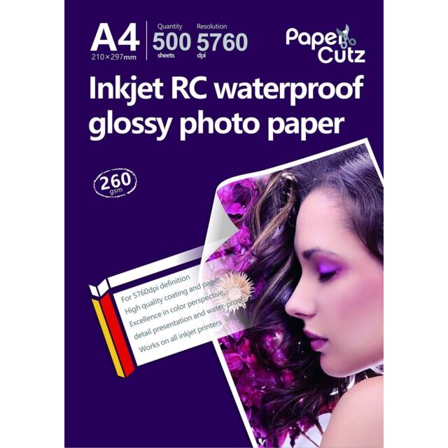 A4 Gloss Inkjet Photo Paper Resin Coated 260GSM - 500 Sheets