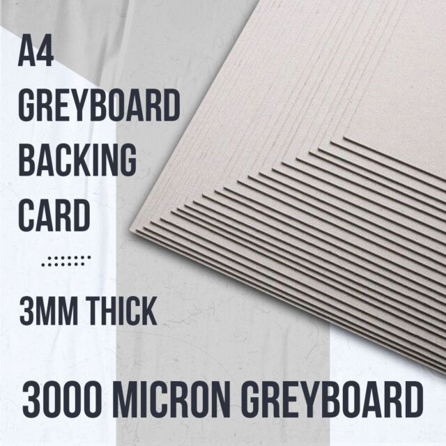 A4 Greyboard 3mm Thick Backing Card - 10 Sheets