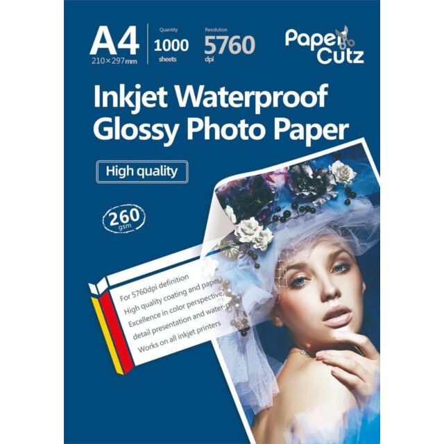 A4 Photo Paper Inkjet Glossy 260GSM High Quality - 1000 Sheets