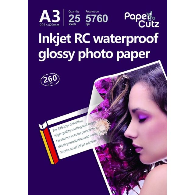 A3 Gloss Photo Paper Inkjet Resin Coated 260GSM - 25 Sheets
