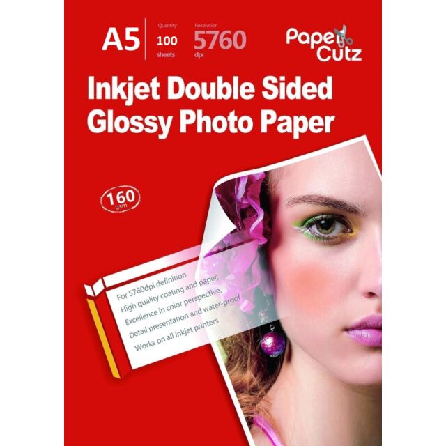 A5 Photo Paper InkJet Glossy 160GSM Double Side - 100 Sheets