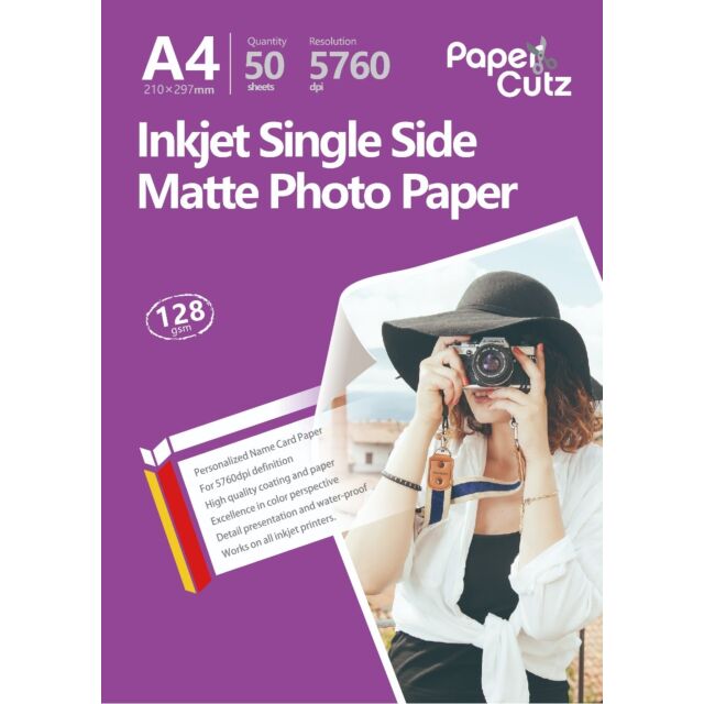 Whole Sale A4 Photo Paper Inkjet Matte 128GSM Single Side  - 1000 Sheets