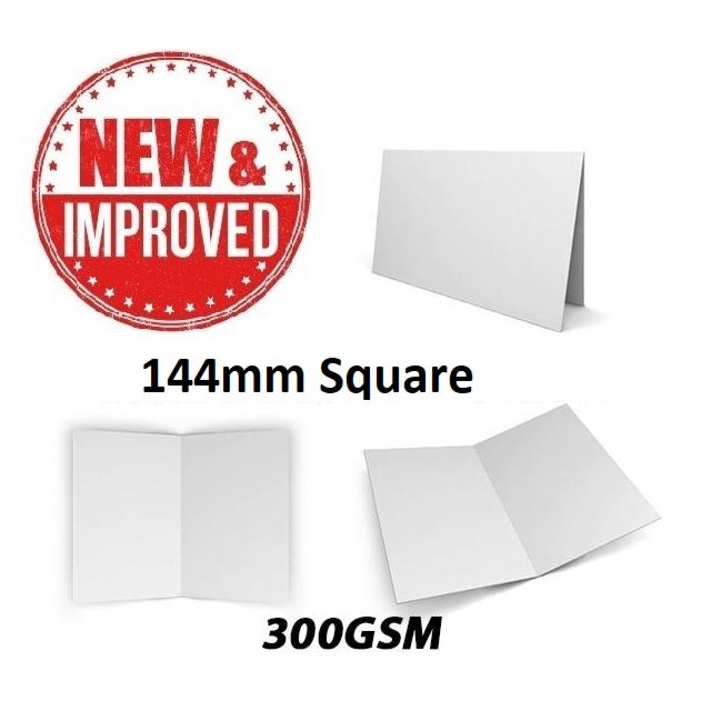 144mm Square White Card Blank 300GSM 50 Card Blanks