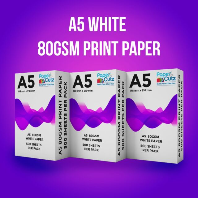 A5 80GSM White Paper Copier, Print, Leaflets etc 500 Sheets