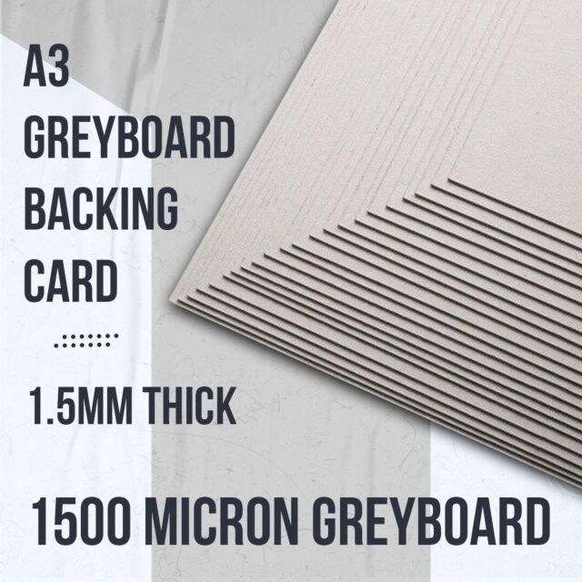 A3 GreyBoard Backing Card 950GSM 1500 Micron 1.5mm 25 Sheets