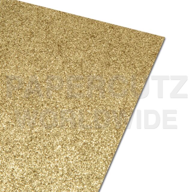A4 Gold Glitter Card 250GSM None Shed : Pack Size 5 Sheets