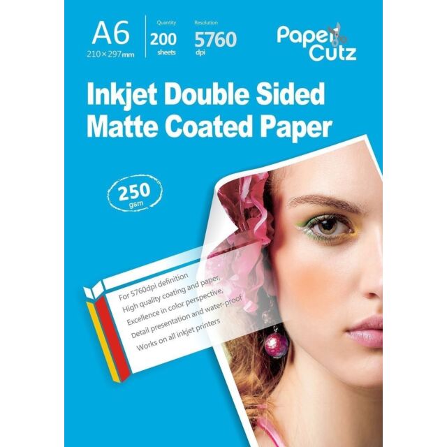 A6 Photo Paper Inkjet Matte 250GSM Double Side - 200 Sheets