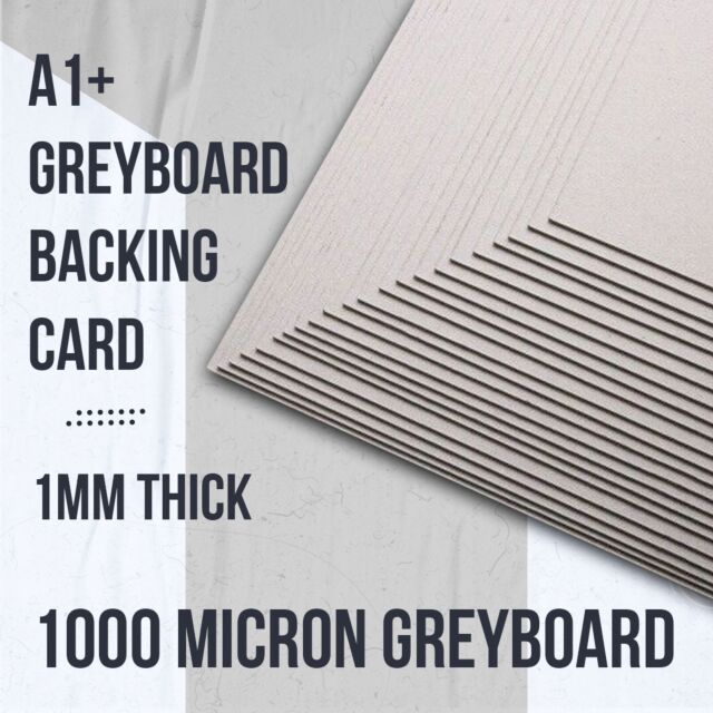 A1+ 1mm 1000 Micron Thick Backing Card Greyboard 600GSM 10 Sheets