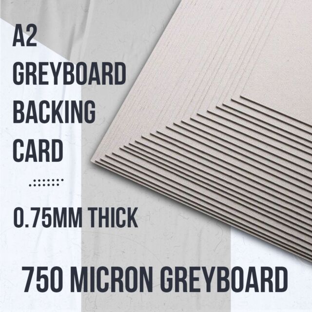 A2 Greyboard Backing Card 480GSM 750 Micron 10 Sheets