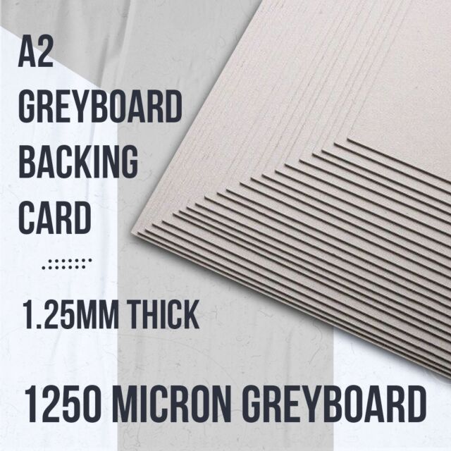 A2 Greyboard Backing Card 750GSM 1250 Micron 10 Sheets