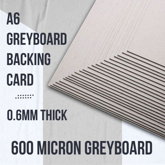 A6 Greyboard Card 360GSM 600 Micron 50 Sheets