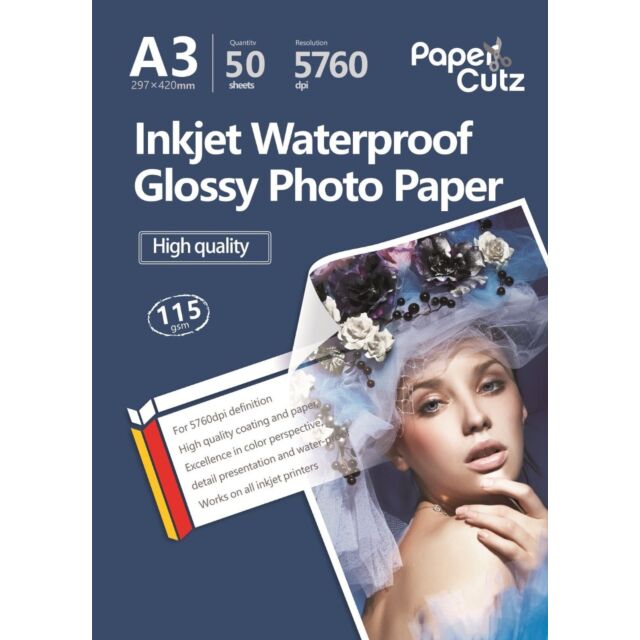 A3 Photo Paper Inkjet Glossy 115GSM Waterproof - 50 Sheets
