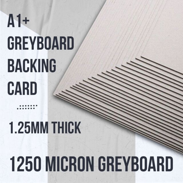 A1+ 1.25mm Thick Backing Card Greyboard 750GSM 10 Sheets