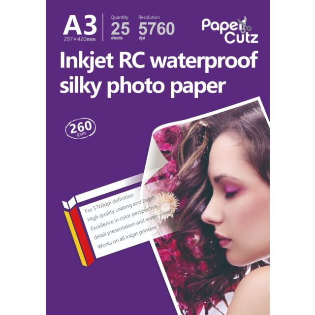 A3 Silk Photo Paper InkJet Resin Coated 260GSM - 25 Sheets