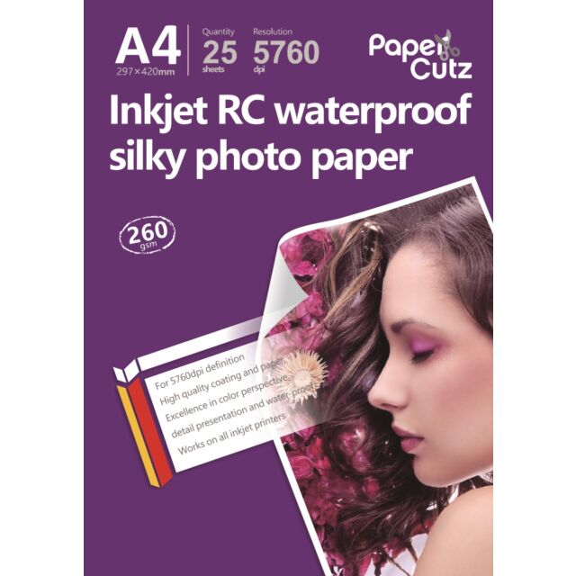 A4 Silk Photo Paper Inkjet Resin Coated 260GSM - 25 Sheets