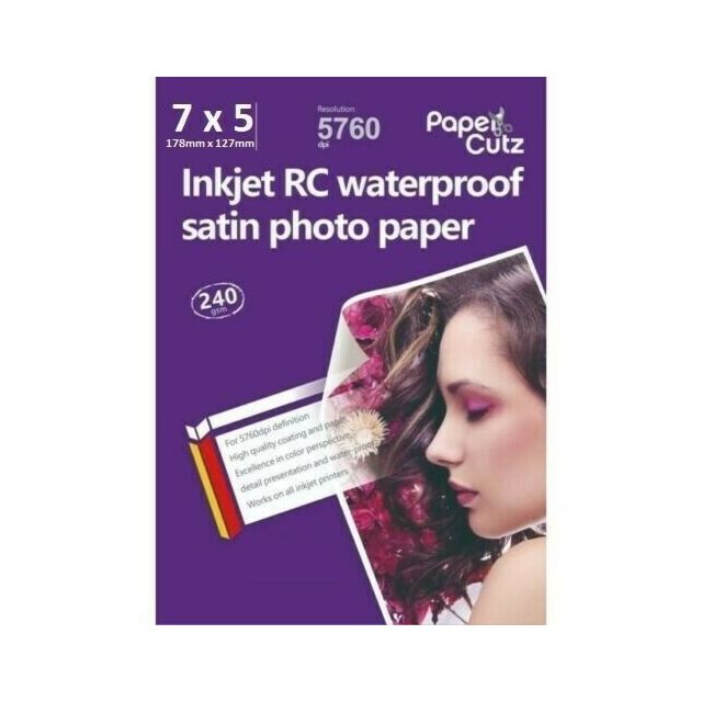 7 x 5 Satin 240GSM Resin Coated Inkjet Photo Paper - 25 Sheets
