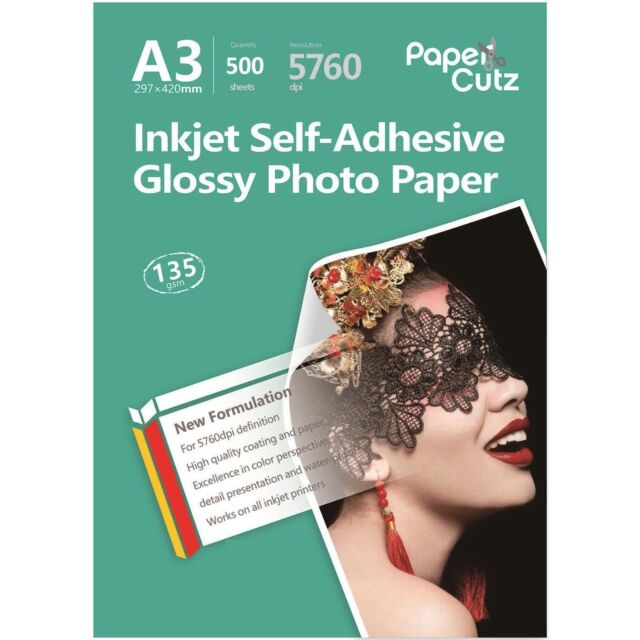 A3 Photo Paper Self Adhesive Gloss InkJet 135GSM - 500 Sheets WholeSale
