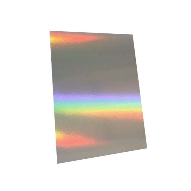 250GSM SINGLE SIDE SILVER RAINBOW HOLOGRAPHIC A4 CRAFTING CARD