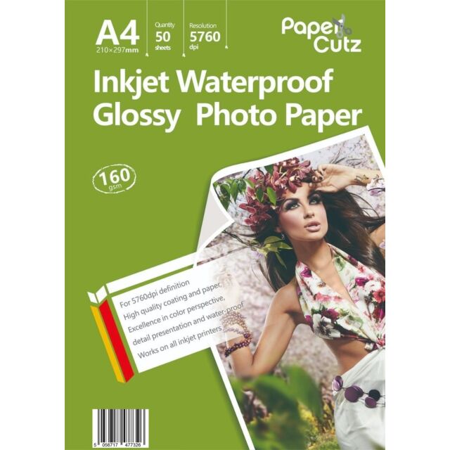 A4 Photo Paper Inkjet Glossy 160GSM Waterproof - 50 Sheets