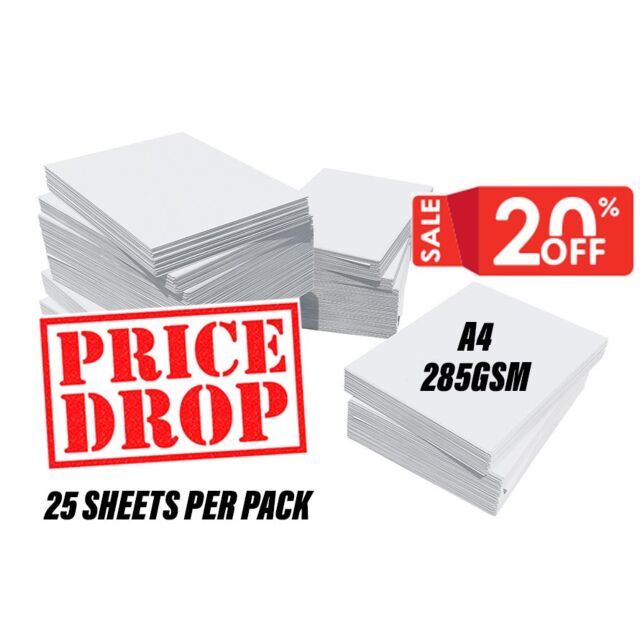 A4 White Card 285GSM 25 Sheets