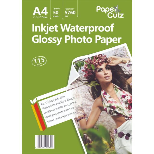 A4 Photo Paper Inkjet Glossy 115GSM Waterproof - 50 Sheets