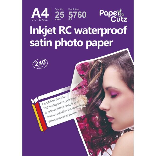 A4 Satin Photo Paper Inkjet Resin Coated 240GSM - 25 Sheets