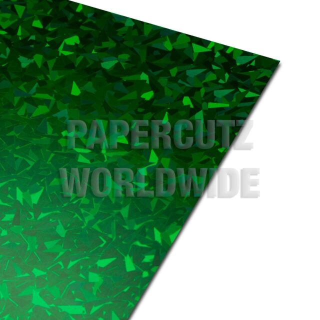 A4 Holographic Card - Green Shards Pattern 250GSM 10 Sheets