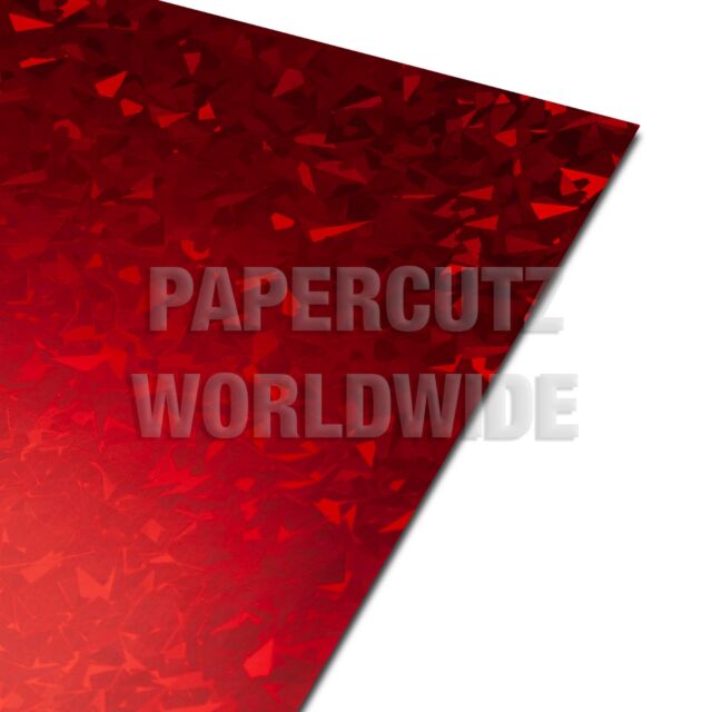 A4 Holographic Card - Red Shards Pattern 250GSM 10 Sheets