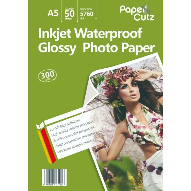 A5 Photo Paper Inkjet Glossy 300GSM Waterproof - 50 Sheets