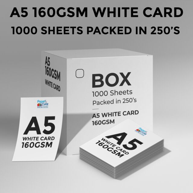 A5 White Card 160GSM Box 1000 Sheets