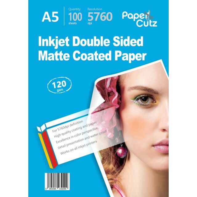 A5 Photo Paper Inkjet Matte 120GSM Double Side - 100 Sheets