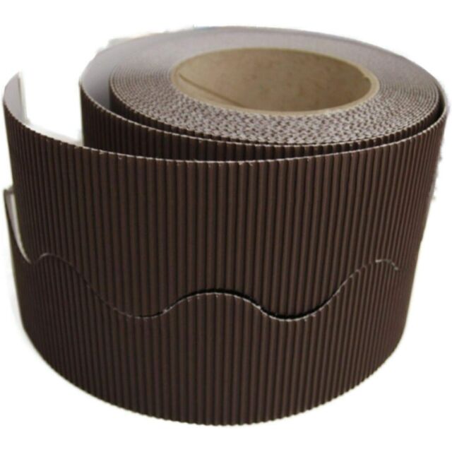 Chocolate Brown Cardboard Border Roll Scalloped Corrugated x1