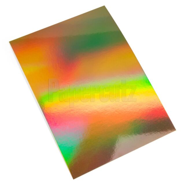 A2 Gold Rainbow Holographic Card 250GSM Pack Size : 1 Sheets