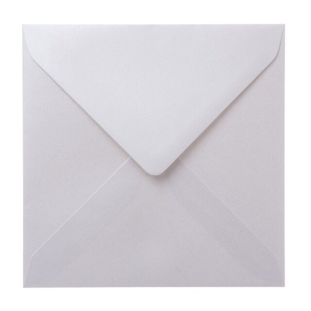 155mm Square Diamond White Pearlised Envelope 120GSM  10 Envelopes