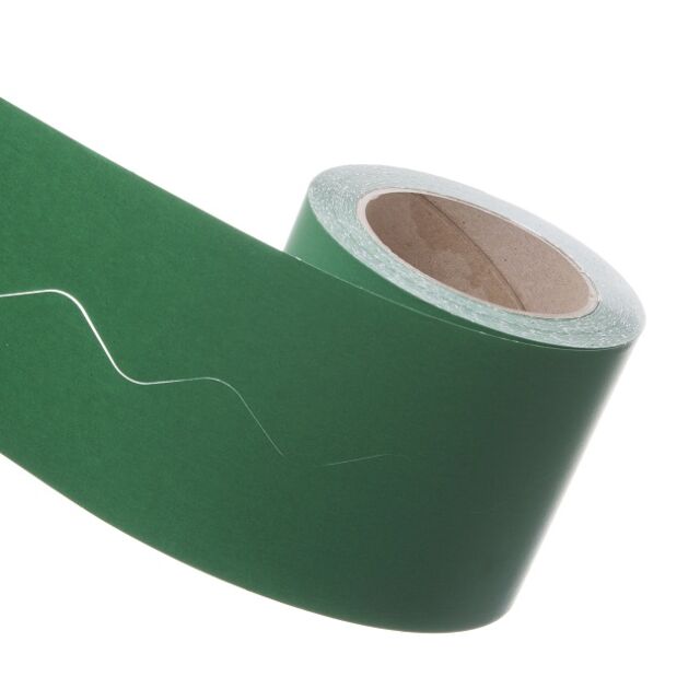 Emerald Green Scalloped Edge Paper Border Roll 100 Metre x 57mm 1 Roll