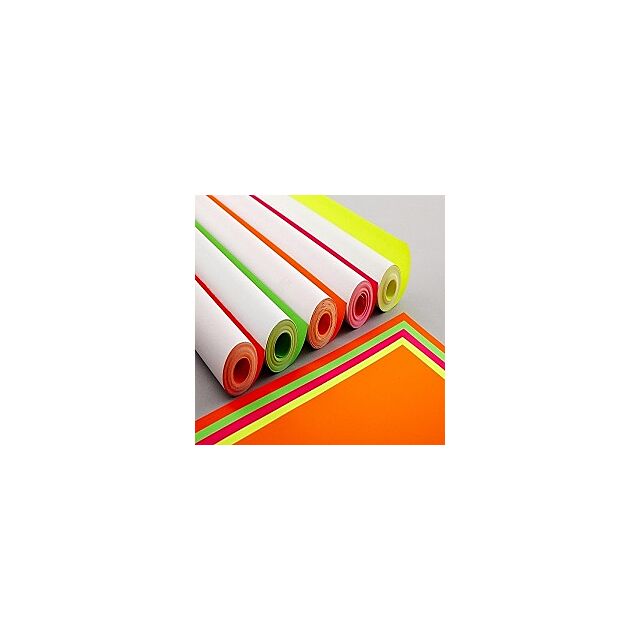 Fluorescent Paper Roll Assorted Pack 10M x 760mm Neon 5 Roll