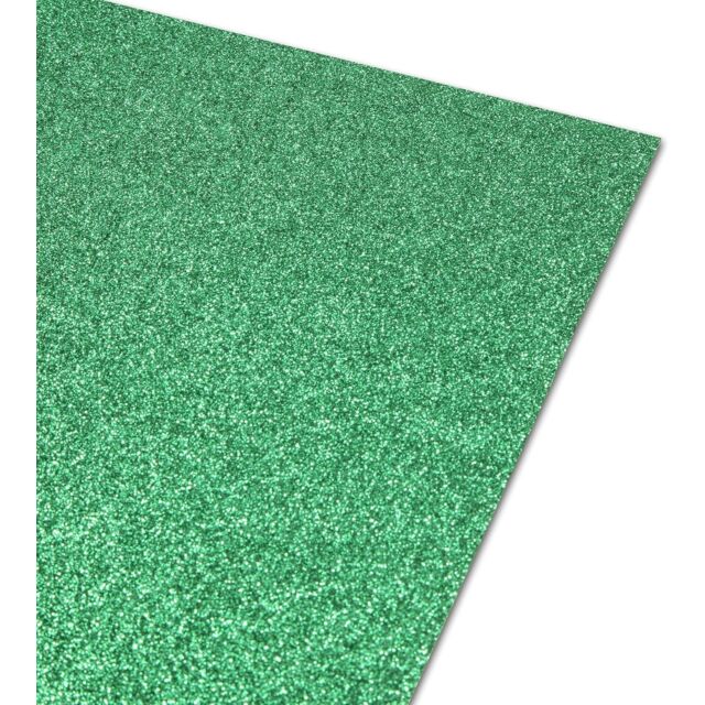 A4 Green Glitter Card 250GSM None Shed : Pack Size 5 Sheets