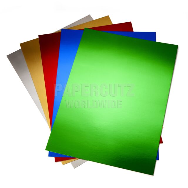 A4 Mirror Card Assorted Colours 250GSM Pack Size : 5 Sheets