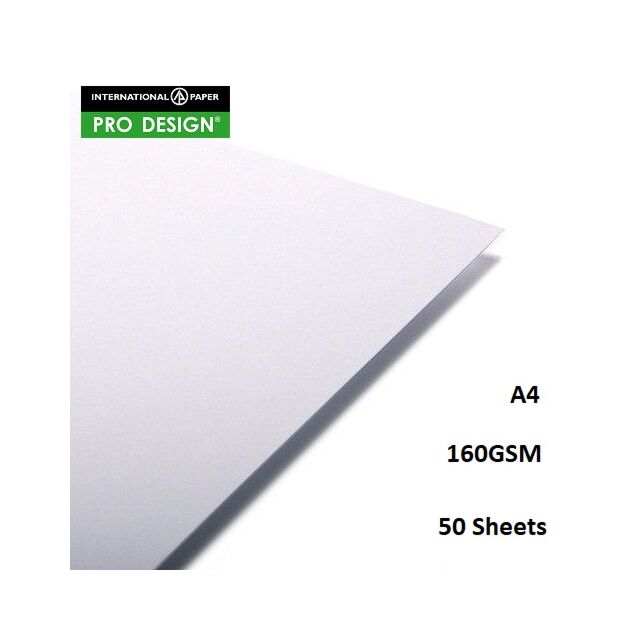 ProDesign A4 160GSM White Card 50 Sheets