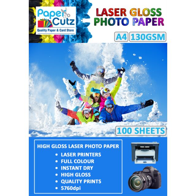 A4 Photo Paper Laser Gloss 130GSM Double Side - 100 Sheets
