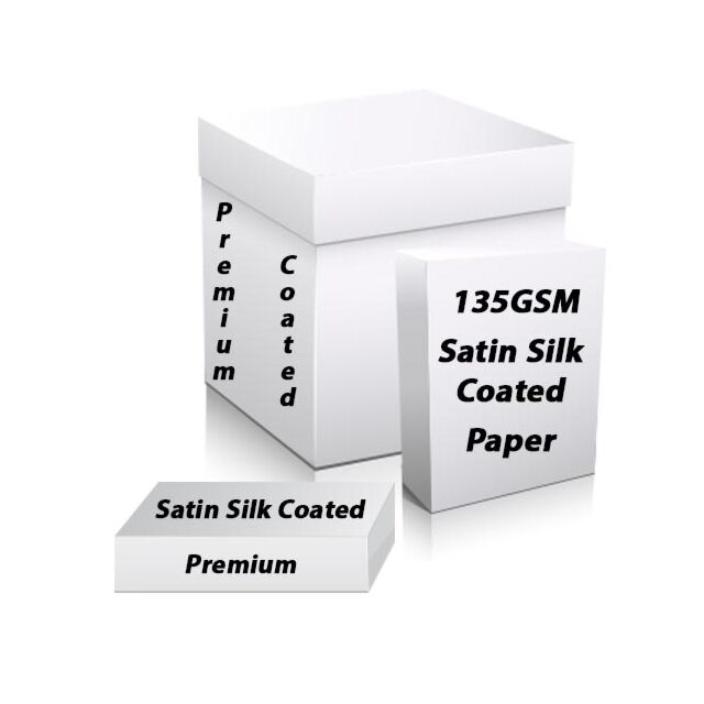 A4 Satin Silk Printer Paper White 135GSM Two Side Coated  50 Sheets