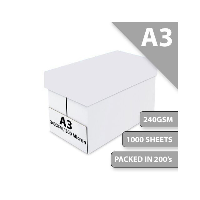 A3 White Card 240GSM Box  1000 Sheets