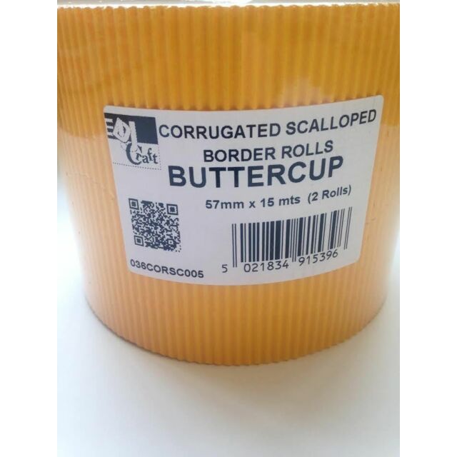 Buttercup Yellow Cardboard Border Roll Scalloped Corrugated  x1