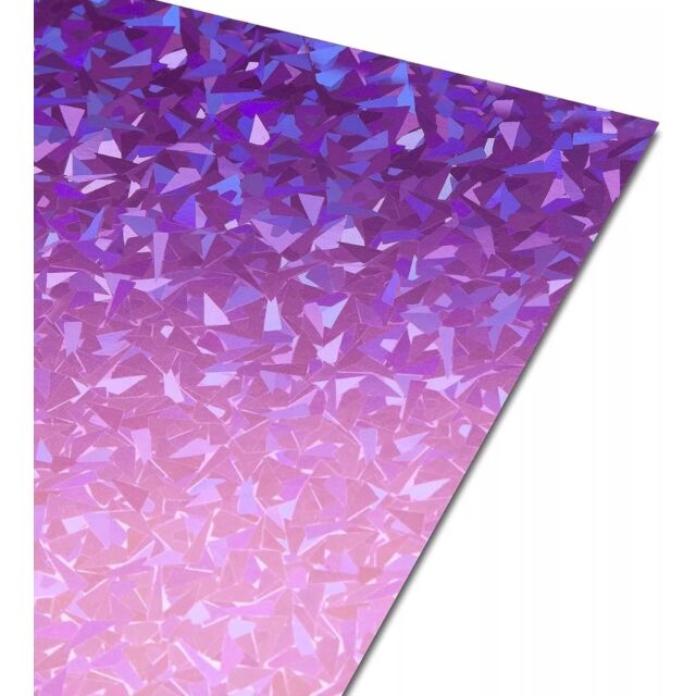 A4 HOLOGRAPHIC CARD PINK SHARDS DESIGN 250GSM - 2000 SHEETS OFFER 10p PER SHEET