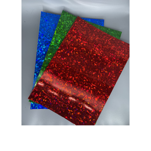 A5 Holographic Card Colour Shards Job Lot Box 50 Sheets 3 Colour Red Blue Green