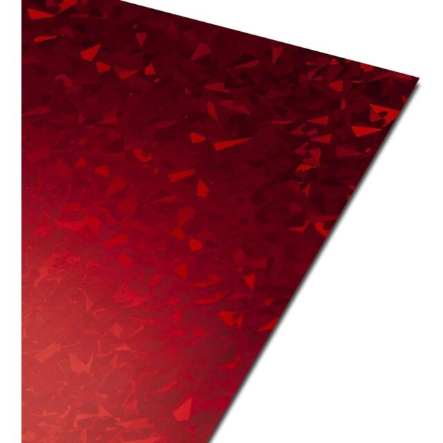 A4 HOLOGRAPHIC CARD RED SHARDS DESIGN 250GSM - 2000 SHEETS OFFER 10p PER SHEET