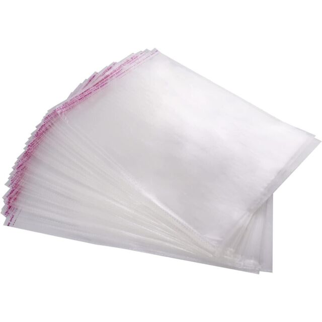 A4+ CLEAR CELLO BAGS CELLOPHANE SELF SEAL - 230mm x 300mm - 100 Bags