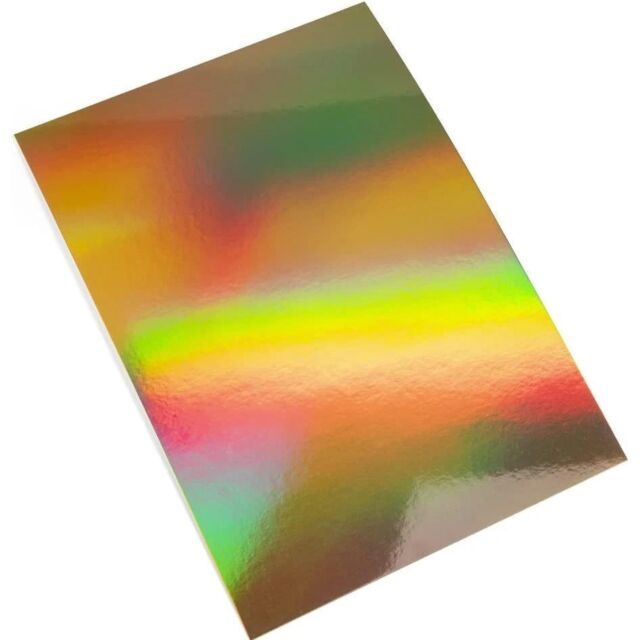 A4 HOLOGRAPHIC CARD GOLD RAINBOW DESIGN 250GSM - 2000 SHEETS OFFER 10p PER SHEET
