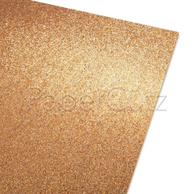 A4 Rose Gold Glitter Card 250GSM None Shed : Pack Size 5 Sheets